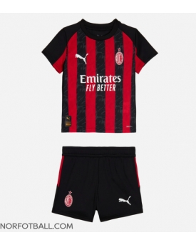 Billige Fotballdrakt AC Milan Replika Hjemmedraktsett Barn 2025-26 Kortermet (med bukser)